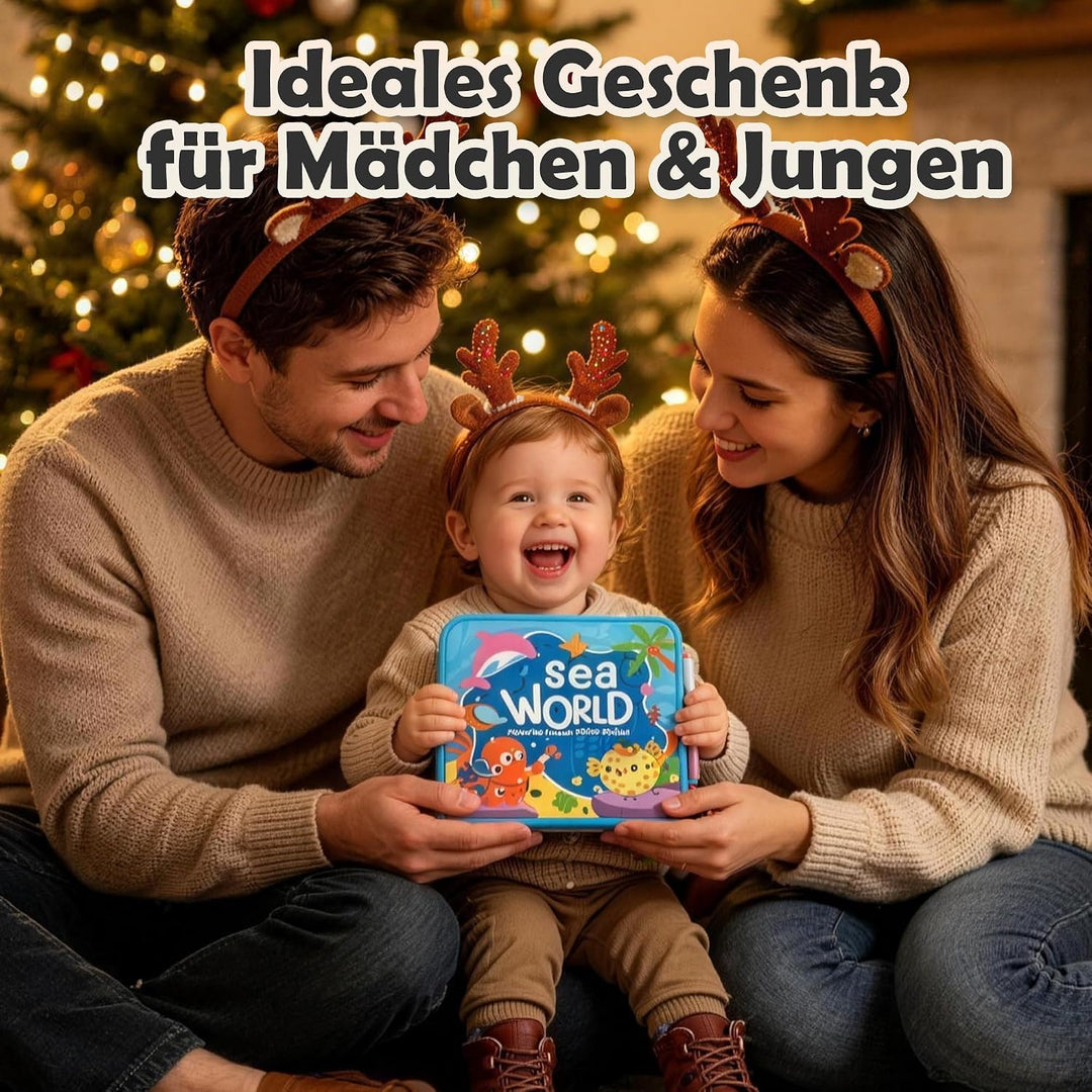 cabaro 4er Set EVA Wassermalbuch Kinder ab 3 Jahre, Reissfest &amp; Wasserdicht | Wiederverwendbares Mag