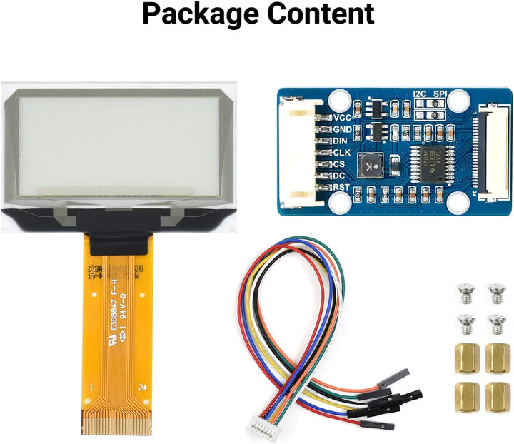 Waveshare 1.51inch Transparent OLED 128×64 Resolution Light Blue Color Display Compatible with Raspb