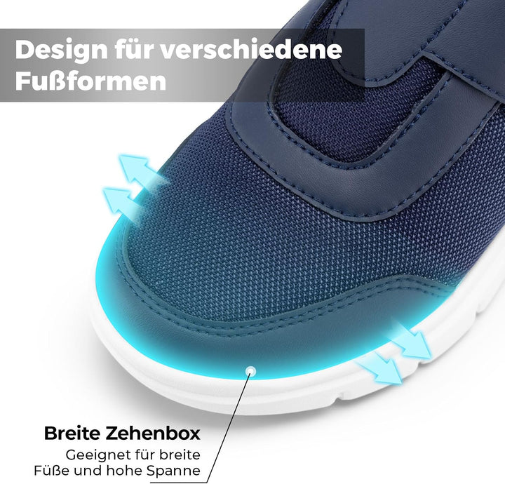 FitVille Diabetiker Schuhe Herren Extra Weit mit Klettverschluss überbreite weiche Gesundheitsschuhe