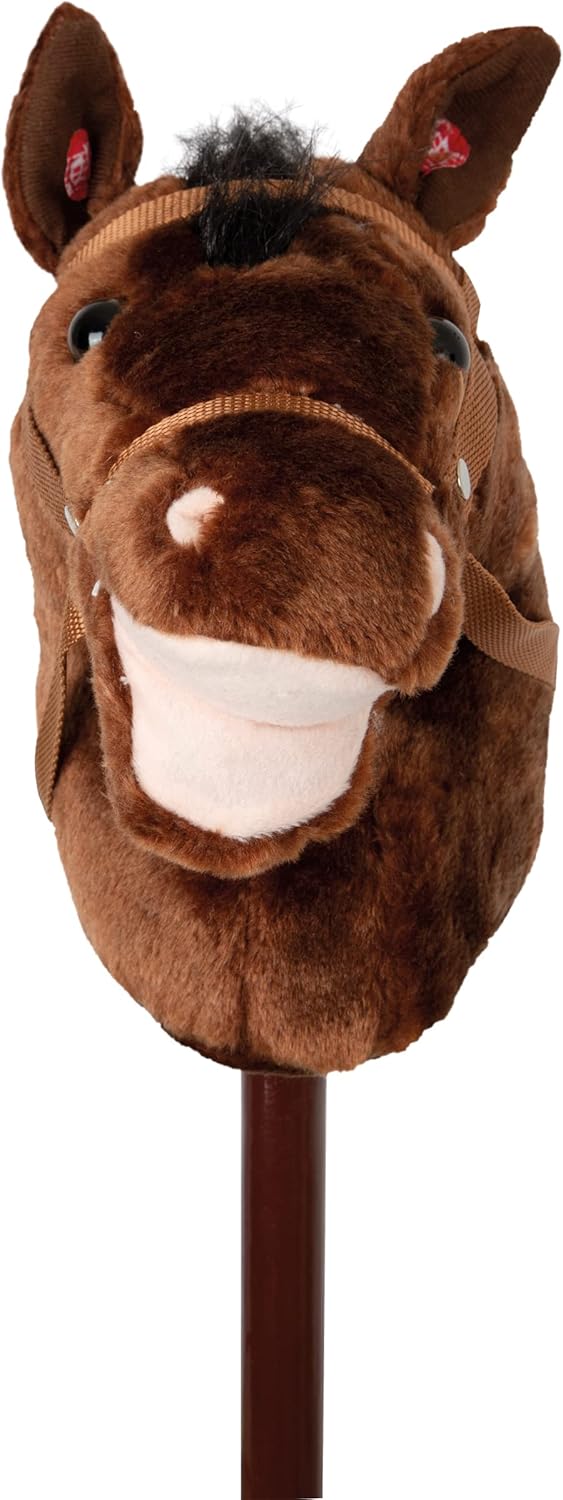 small foot Steckenpferd "Donner" mit Sound und weichem Textilkopf, Holzstecken mit zwei Rollen, ab 3