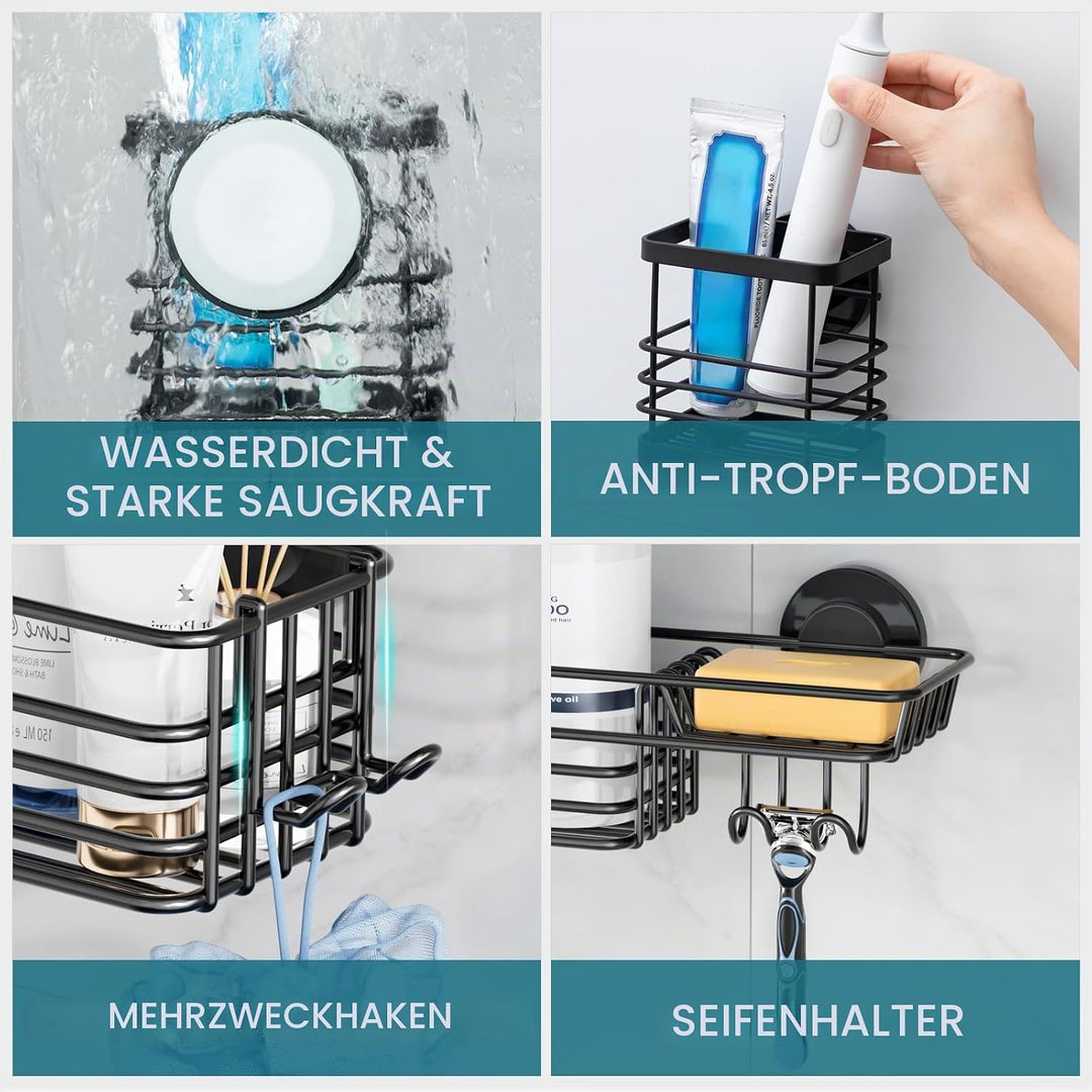 TAILI Duschablage Ohne Bohren Rostfreie Duschregale für die Dusche Grosse Kapazität Bad Organizer Oh