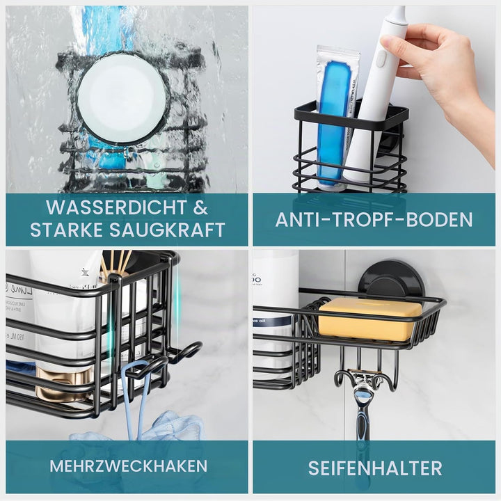 TAILI Duschablage Ohne Bohren Rostfreie Duschregale für die Dusche Grosse Kapazität Bad Organizer Oh