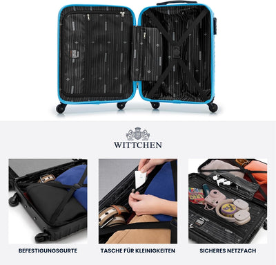 WITTCHEN Reisekoffer 4er Koffer-Set Rollkoffer Trolley Handgepäck Hartschale aus ABS mit 4 Spinner-R