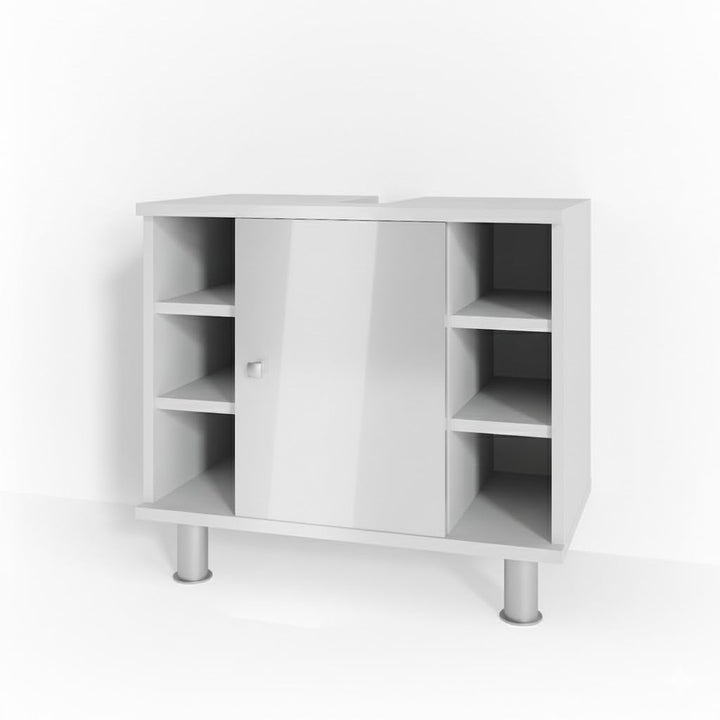 Vicco Waschbeckenunterschrank Fynn, Weiss Hochglanz, 60 x 54 cm Weiss Hochglanz 60 x 54 cm, Weiss Ho