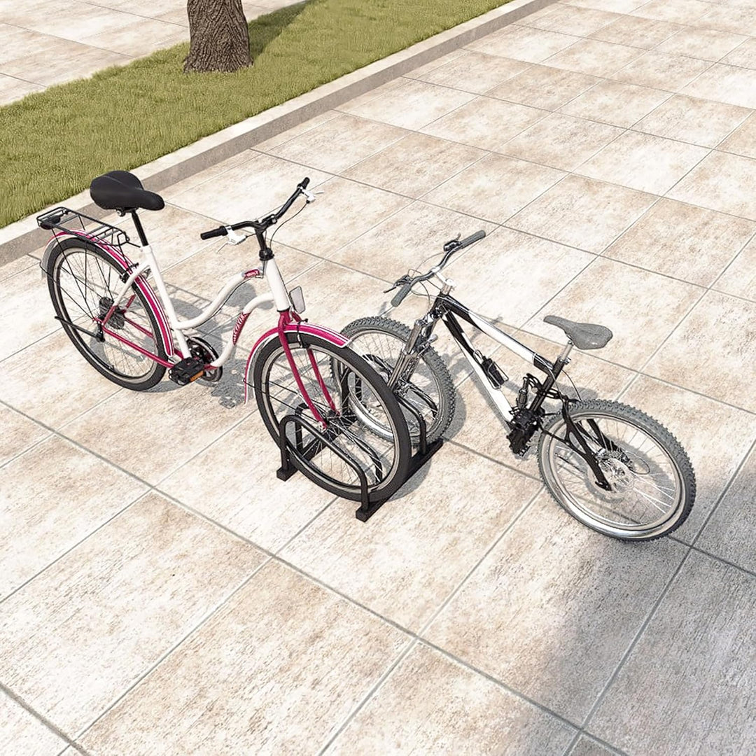 HENGMEI Fahrradständer Für 2 Fahrräder Stahl Mehrfachständer Radabstand für 30-65mm Reifenbreite Büg