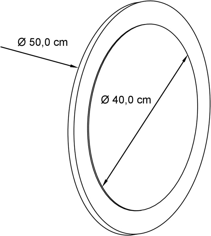 Vladon Spiegel Globe 50 cm, dekorativer runder Wandspiegel für Flur und Wohnzimmer mit MDF-Rahmen in