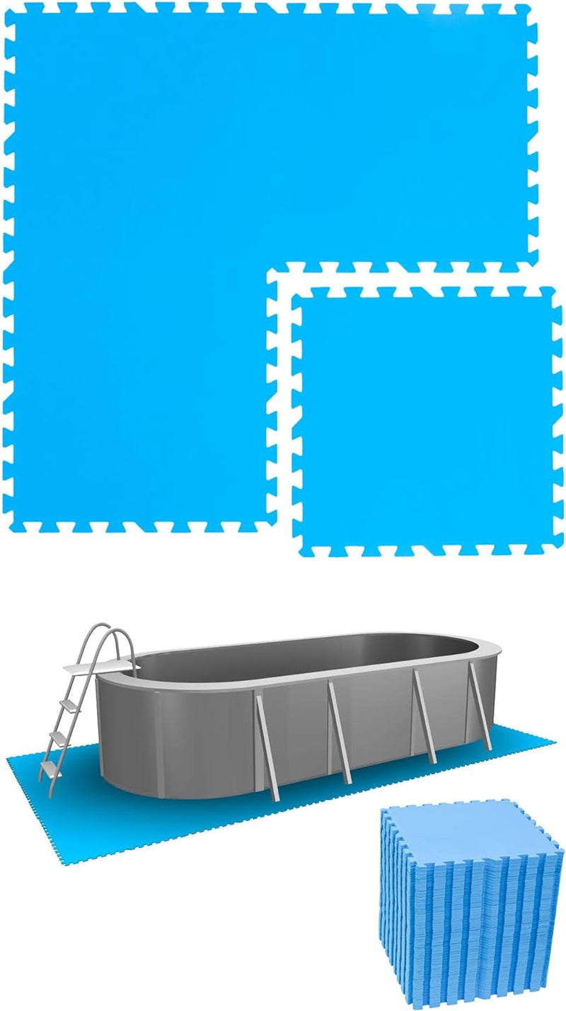 EYEPOWER 12,1m² Poolunterlage aus 52 grossen Matten - 50 x 50 x 1cm Dicke Poolmatte - Pool Unterlage