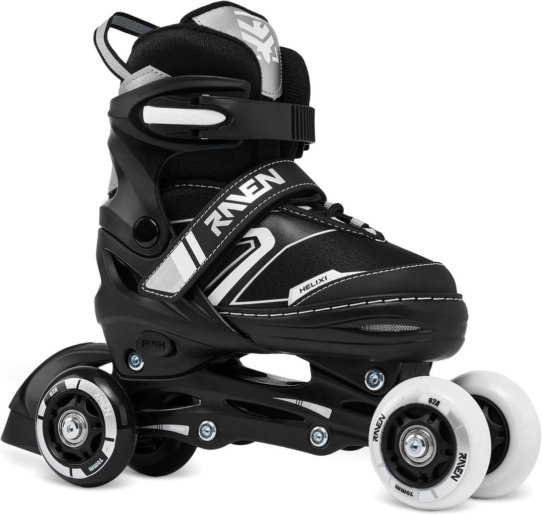 RAVEN Verstellbare 3in1 Inlineskates-Rollschuhe-Triskates Helixi Black/Mint 34-37 (21cm-23,5cm) Heli