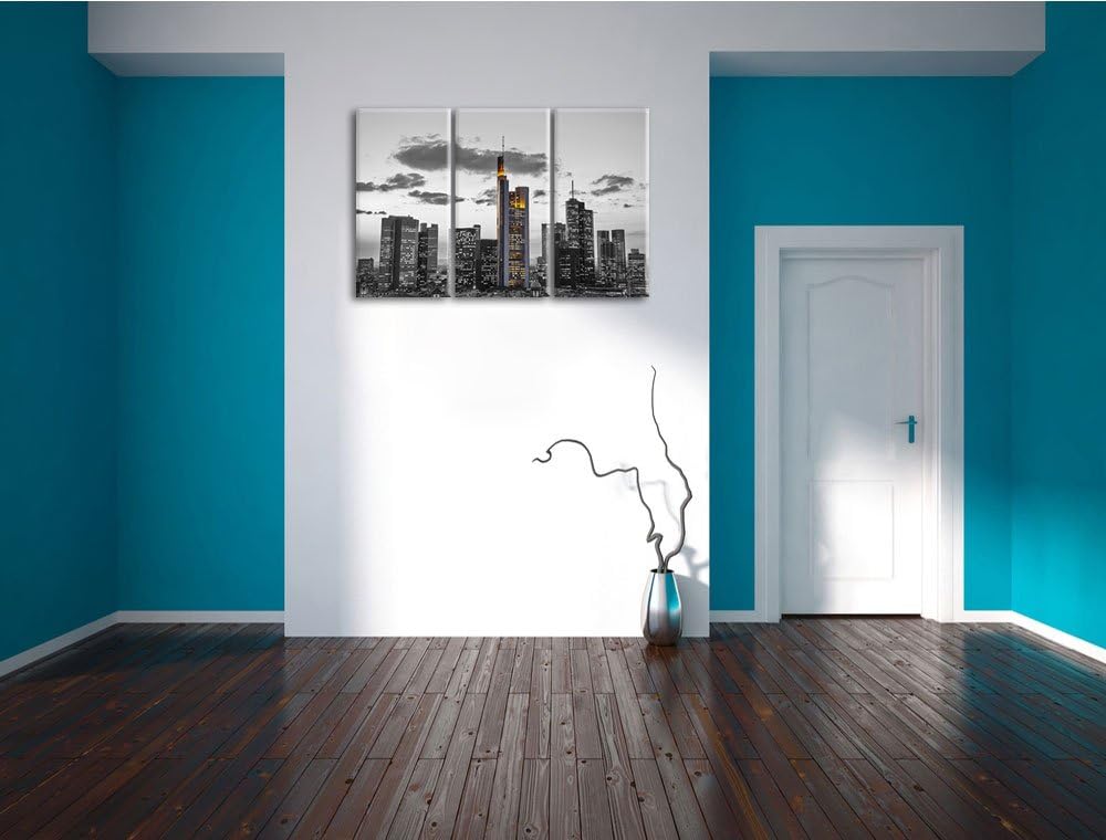 beeindruckende Wolkenkratzer schwarz/weiss auf 3-Teiler Leinwandbild 120x80 Bild auf Leinwand, XXL r
