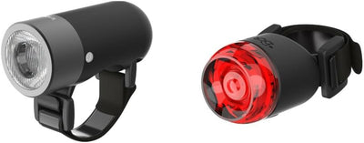 Knog Plug Fahrradlampen LED-Frontlicht od. Rücklicht StVZO, schwarz rot grau schwarzes Set, schwarze