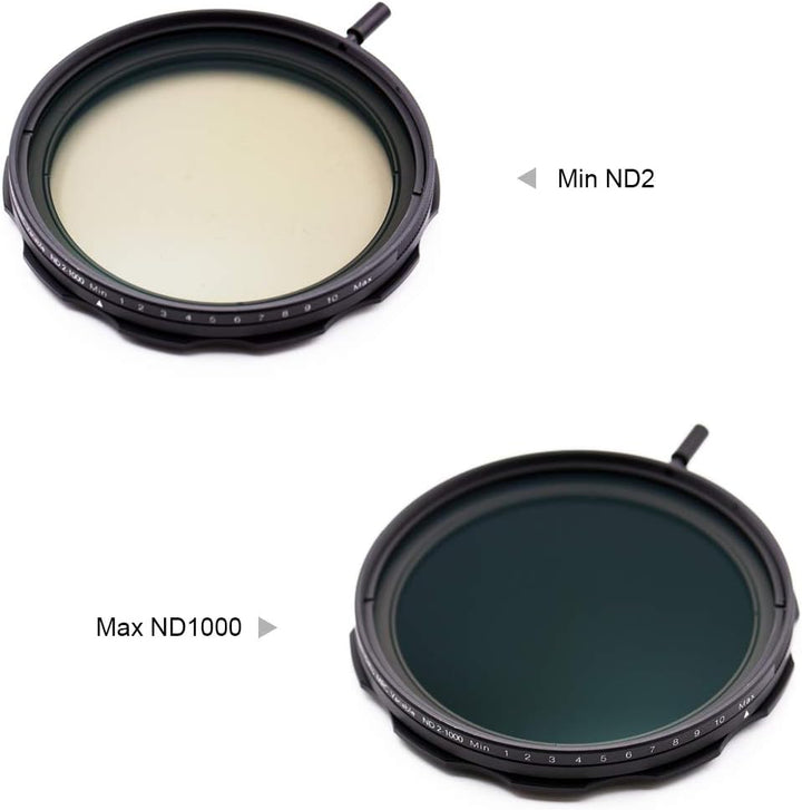 JONGSUN Variable ND Filter 72mm, S-Pro HD MRC 16-Schicht Nanobeschichtung, ND2-ND1000, Kameraneutral