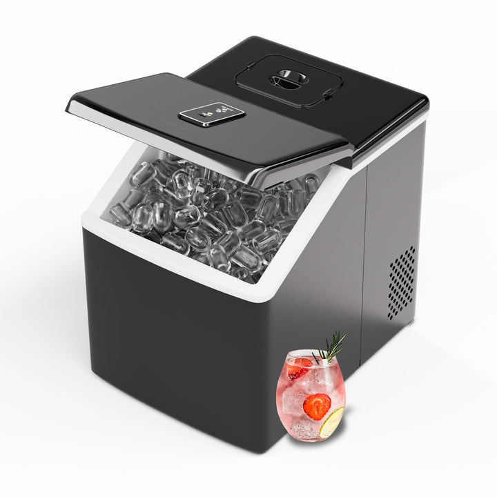 Klarstein Eiswürfelmaschine – Edelstahl, 13 kg/24 h, Touchscreen, kristallklare Eiswürfel, niedriger