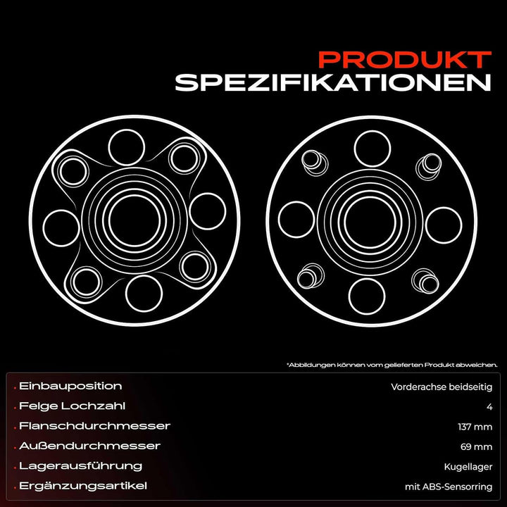 Radnabe Radlagersatz Vorne für Colt CZC Cabriolet RG Colt VI Z3_A Z2_A Forfour 454 2004-2012 32970