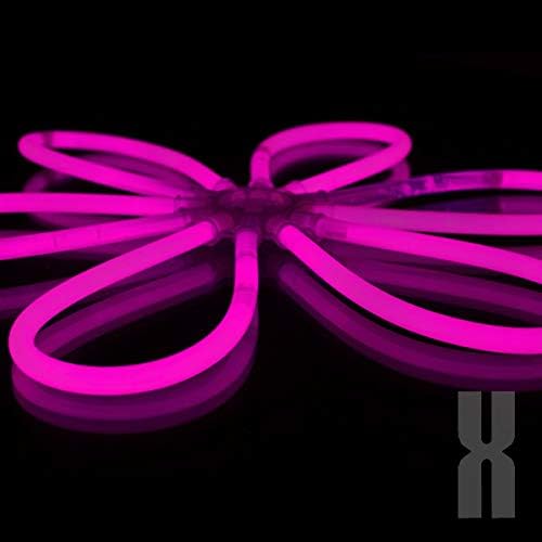 KNIXS 1000x Arm-Knicklichter - Pink leuchtend inkl. 1000x 3D-Verbinder und je 20x Ballverbinder und