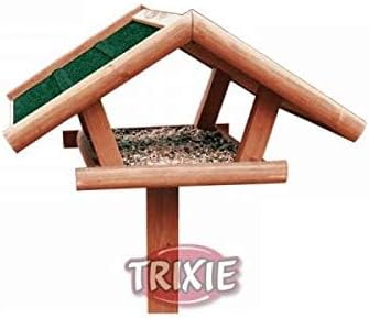 Trixie 5570 natura Futterhaus mit Ständer, 46 × 22 × 44 cm/1,15 m, braun Single, Single