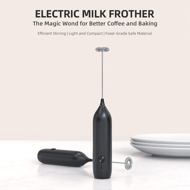 CIRCLE JOY Milchaufschäumer Stab mit Edelstahlständer Wiederaufladbar Milchaufschäumer Elektrisch Mi