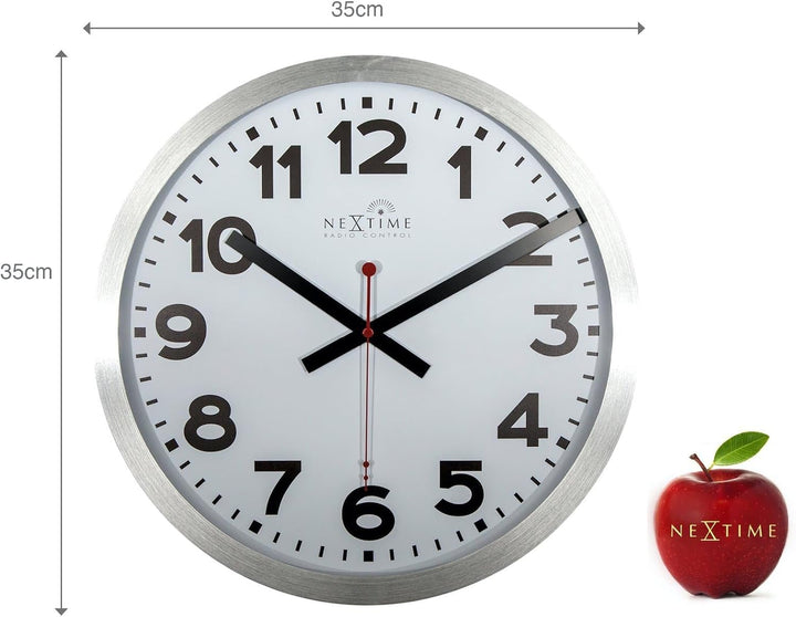 NeXtime Funkuhr Wanduhr Bahnhofsuhr "STATION - RCC", sehr leise, rund, ø 35 cm