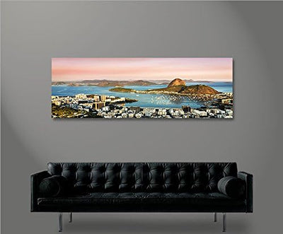 islandburner Bild Bilder auf Leinwand Rio de Janeiro Zuckerhut Panorama XXL Poster Leinwandbild Wand