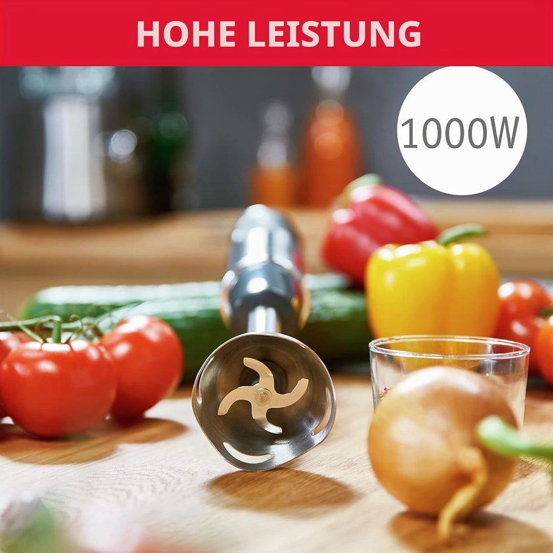 Moulinex DD6578 Quickchef 2-in-1 Stabmixer, 1000 W, Mixer mit Powelix-Technologie und 10 Geschwindig