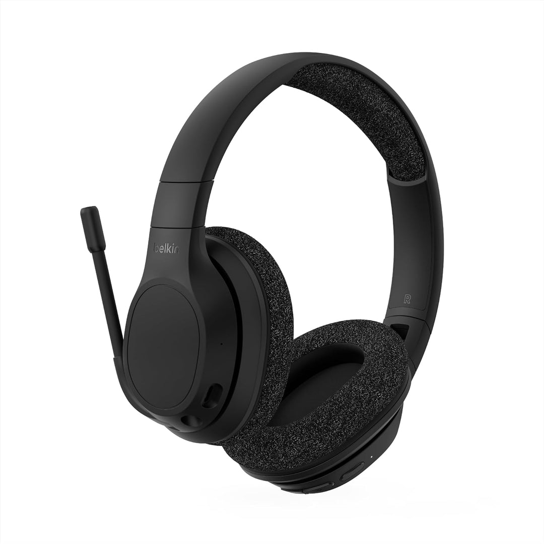 Belkin SoundForm Adapt Over Ear Kopfhörer kabellos mit Boom Mikrofon, Multipoint-Verbindung, 65 Std.