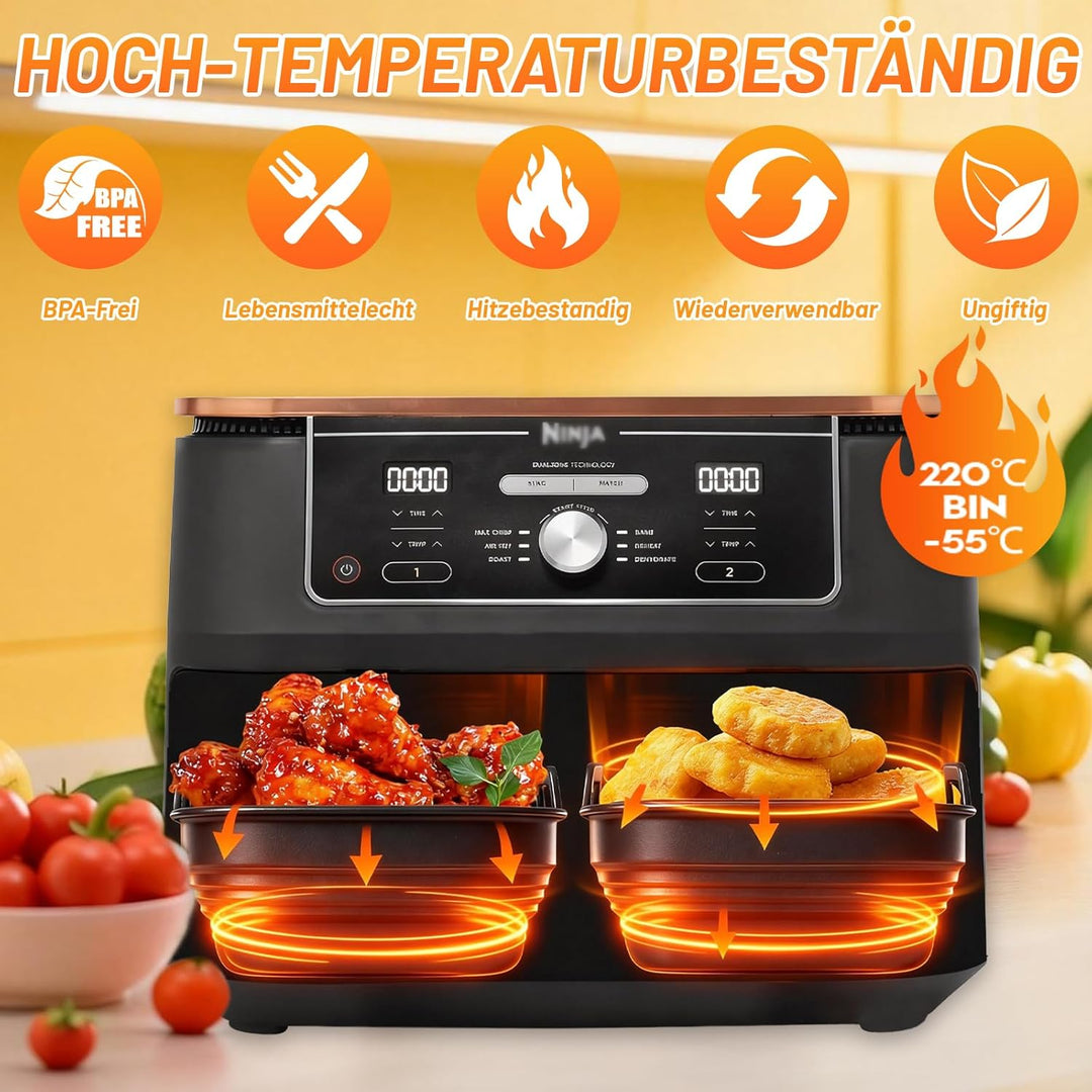 21PCS Ninja Heissluftfritteuse Zubehör, Airfryer Zubehör für Ninja Foodi Max Dual Zone AF400EU, AF40