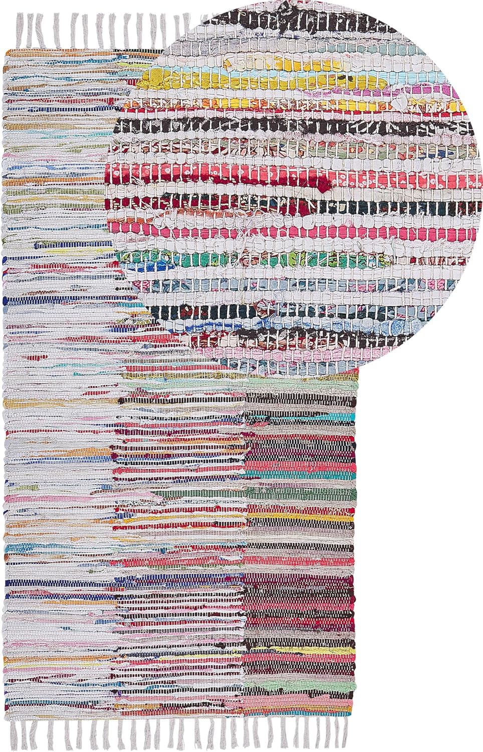 Schöner Teppich Baumwolle 80x150 cm bunt Mersin