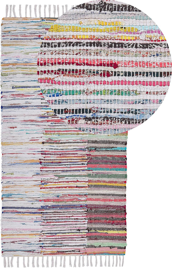Schöner Teppich Baumwolle 80x150 cm bunt Mersin