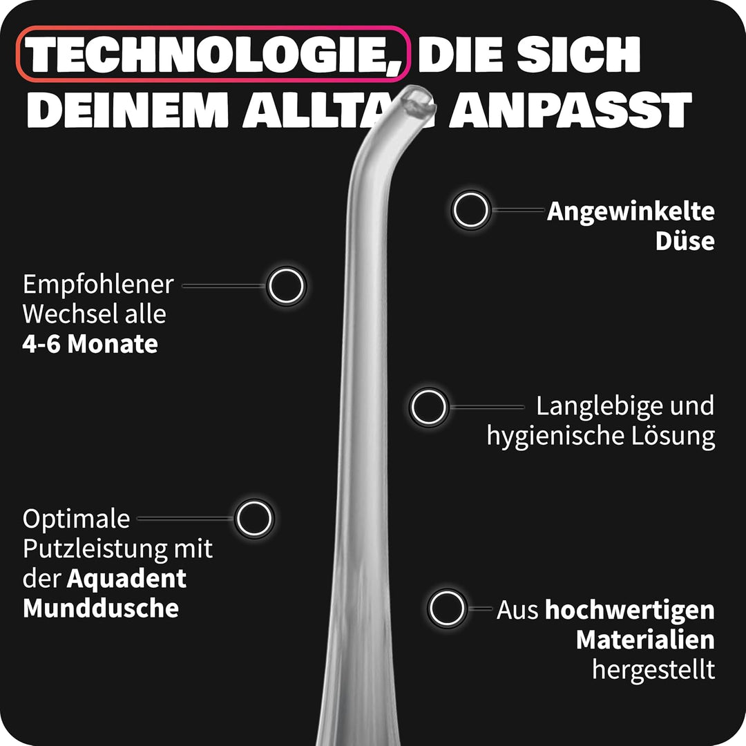 Zahnheld® Ersatzdüsen Basic für Munddusche Aquadent (6 Stück, weiss) 6 Stück Weiss, 6 Stück Weiss