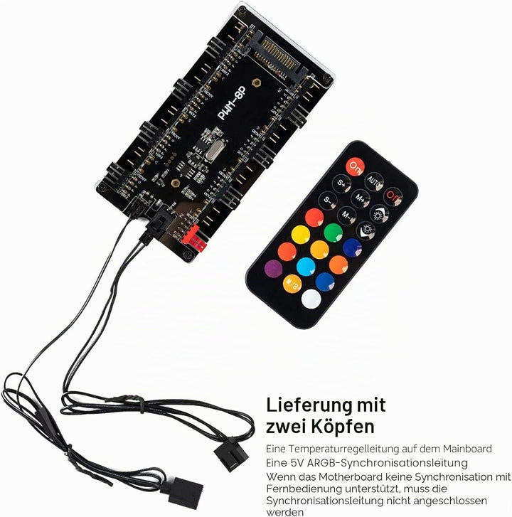 ARGB Controller argb controller fernbedienung PWM+ARGB Zwei in einem Gehäuse Lüfter Hub, 8 5 V3 Pin