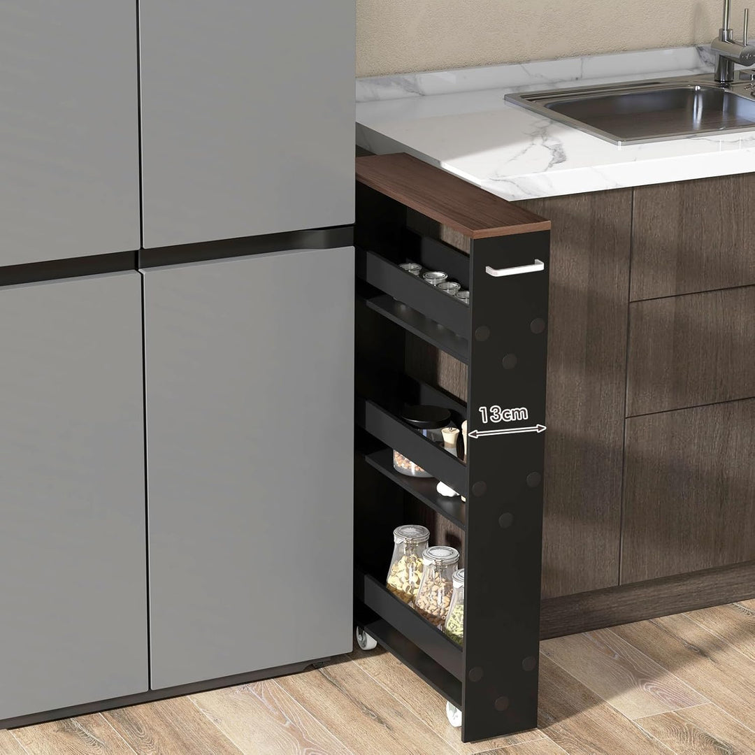 GIANTEX Nischenregal 13cm breit, Küchenregal Küchenschrank Küchenwagen schmal, Nischenschrank Nische