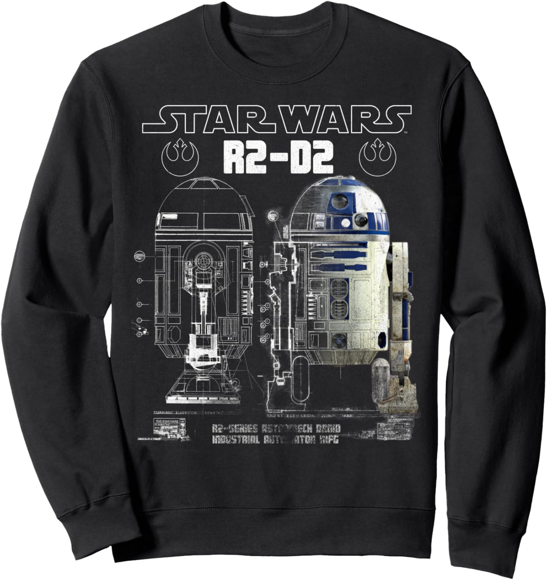 Star Wars R2-D2 Half Schematics Poster Sweatshirt