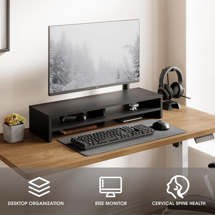 Fenge Dual Monitorständer Riser 2 Etagen Bildschirmständer für Computer PC Laptop Drucker TV, Schrei