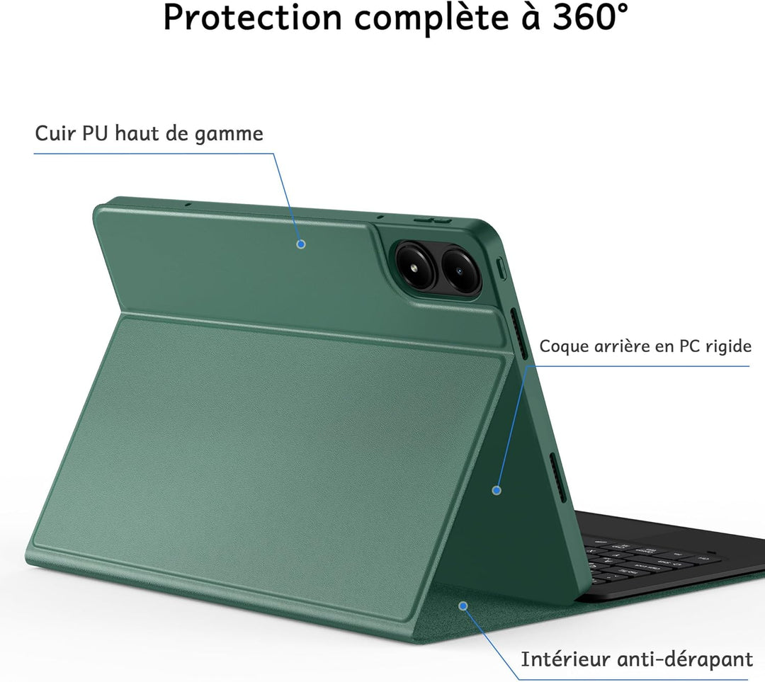 CACOE Hülle Tastatur Kompatibel mit Redmi Pad Pro 12.1 / Xiaomi Poco Pad 12.1 2024 mit Touchpad, 7-F