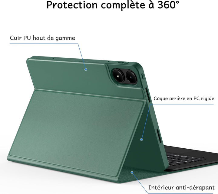 CACOE Hülle Tastatur Kompatibel mit Redmi Pad Pro 12.1 / Xiaomi Poco Pad 12.1 2024 mit Touchpad, 7-F