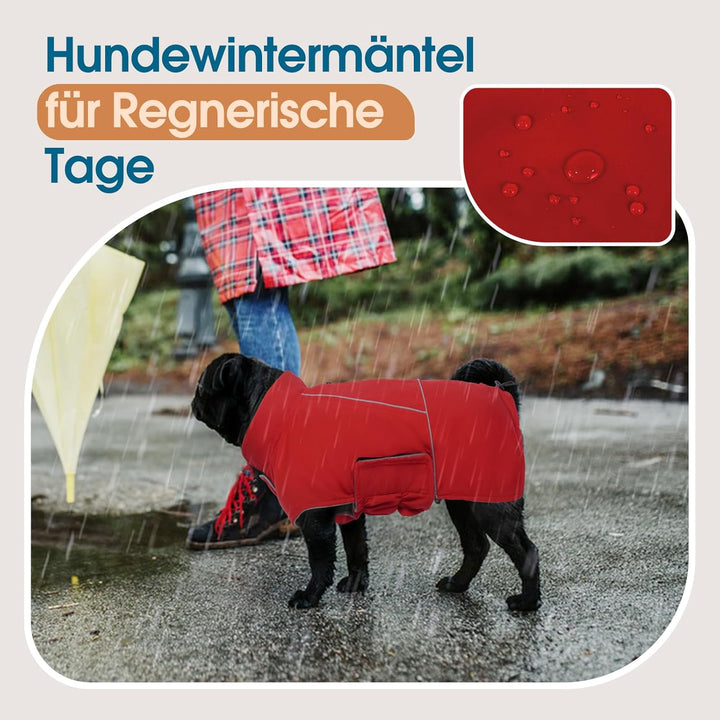 Hundejacke Wasserdichter, Leichte & Fleece Hundemantel für Grosse Hunde, Hundejacke mit Reflektieren