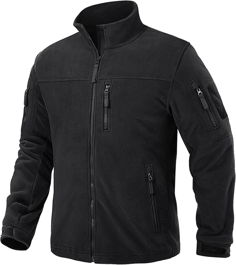 TACVASEN Herren Militär Outdoor Fleecejacke Warme Taktische Jacke Fleece Jacket XL Schwarz, XL Schwa