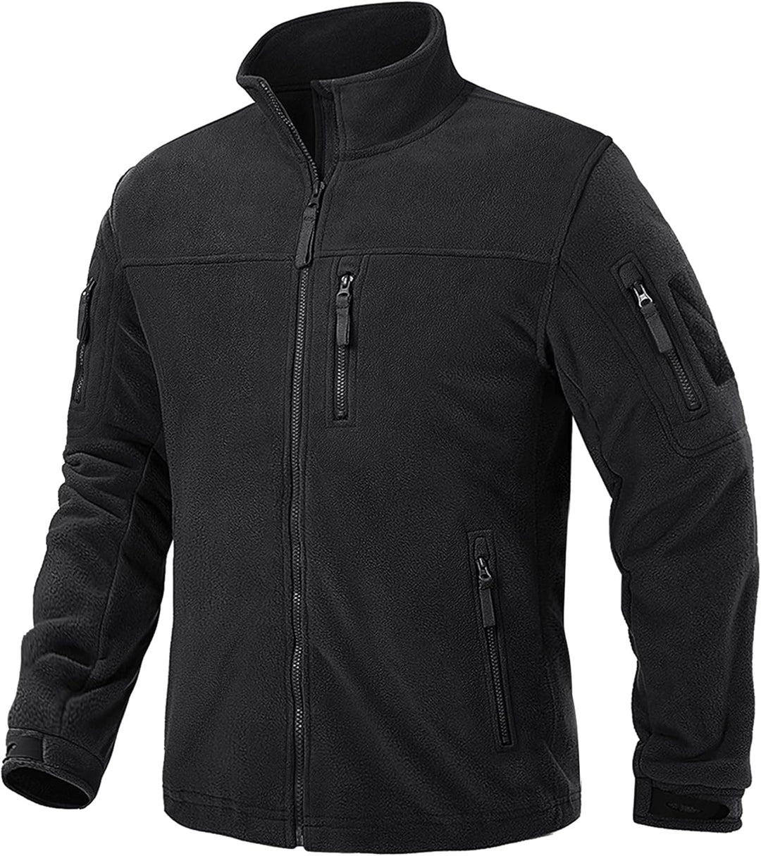 TACVASEN Herren Militär Outdoor Fleecejacke Warme Taktische Jacke Fleece Jacket S Schwarz, S Schwarz