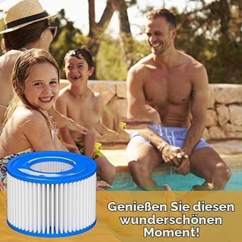 Filter VI für Pool, 16 Stück Filterkartuschen VI für Bestway Miami, Monaco Lay-Z-Spa, Vegas, Palm Sp