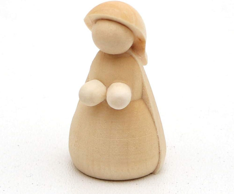 Dekohelden24 Handgedrechselte Holz Krippenfiguren VSGWK88 Natur 4er Set, 5,5 cm, 4er Set, 5,5 cm