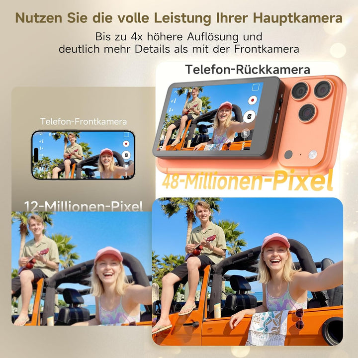 Rollei Easy Creator Selfie Monitor 3,97" Smartphone Rückkamera Magnetisch Vlog Bildschirm für iPhone