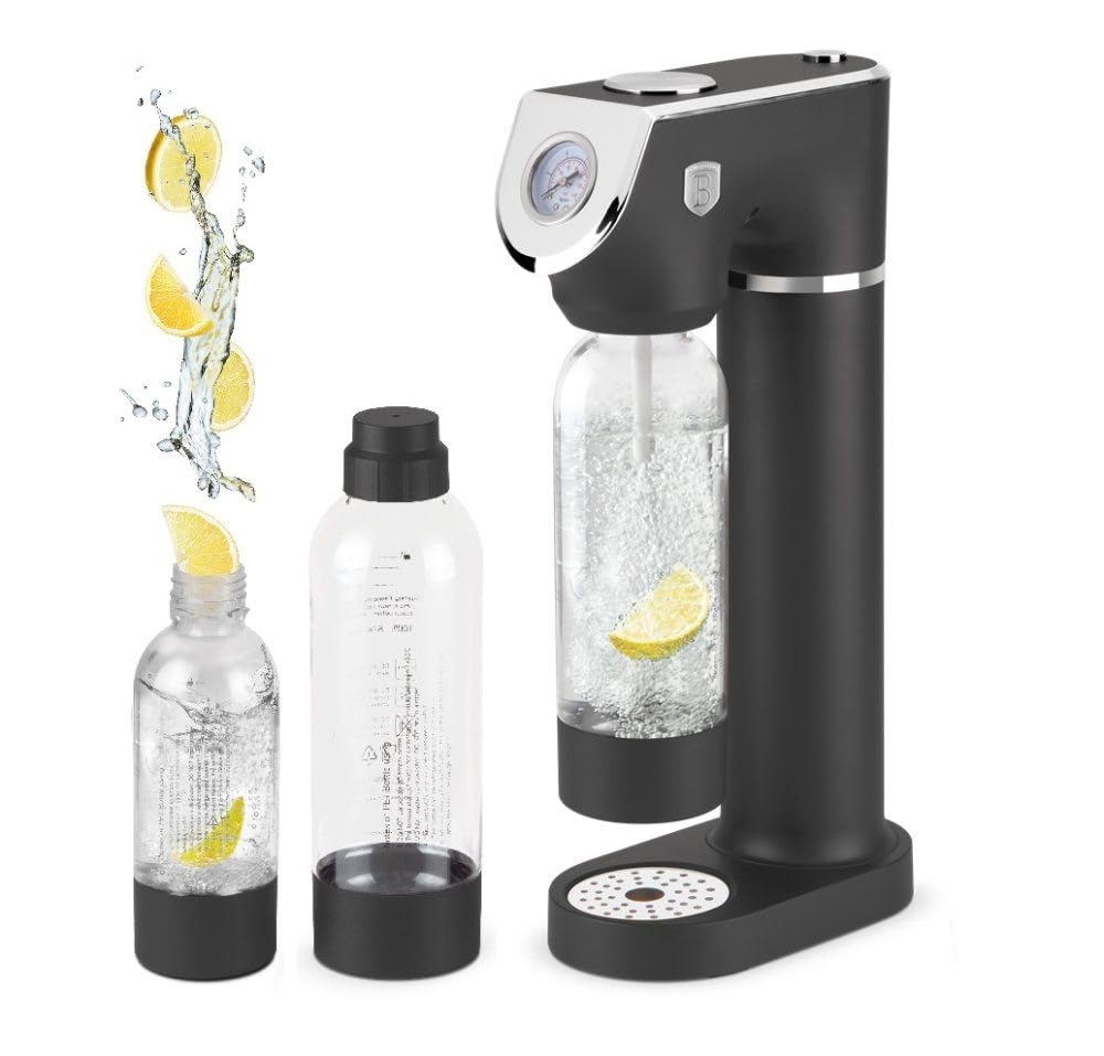 Berlinger Haus Wassersprudler Sodabereiter SODABAR + 2 Flaschen Anthrazit Kollektion | Stilvoll, kom