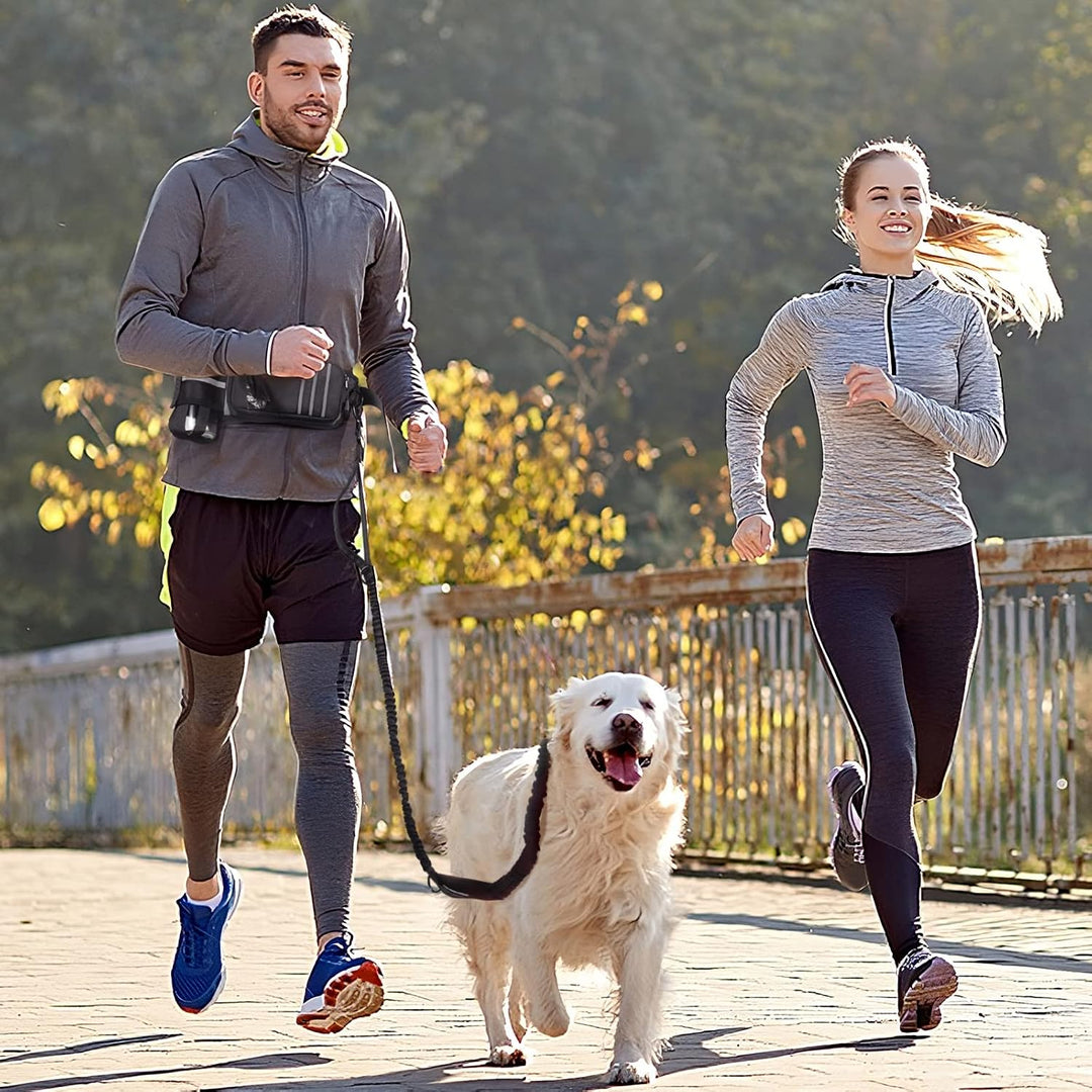 Joggingleine für Hunde,Heelay Gürteltasche zum Laufen Joggen Wandern und Normale Hundeleine für Gros