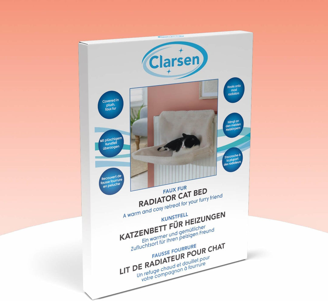 Katzenbett zum Einhängen für alle gängigen Heizungen, Katzenheizungsliege mit weichem Plüschfell, In