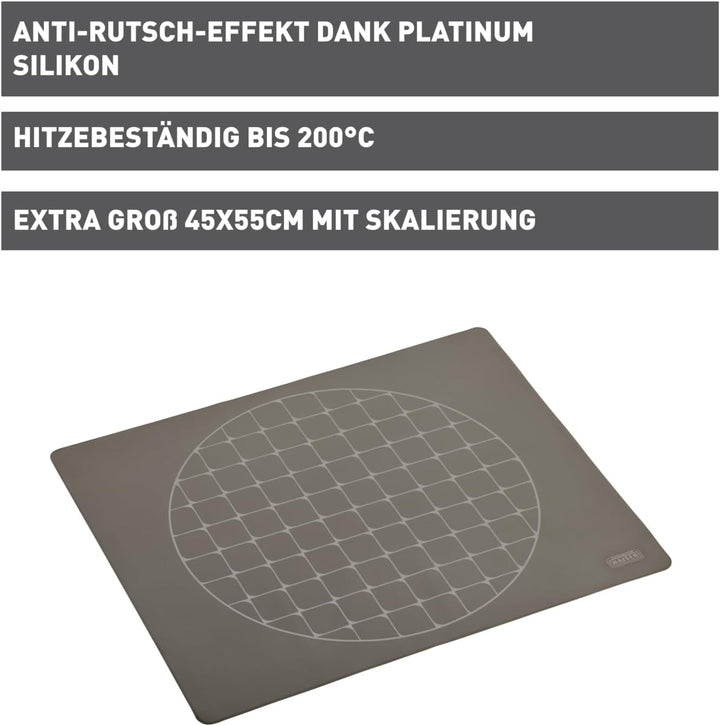 KAISER 2300669465 antihaftbeschichtet, Ausrollmatte mit Skalierung/Hilfslinien, beidseitig verwendba