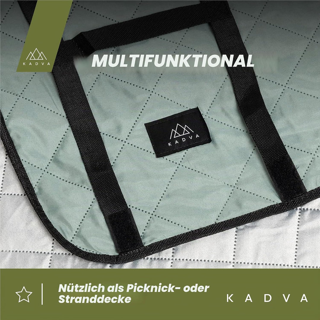 KADVA Picknickdecke Wasserdicht Rulo Graue Praktische Langlebige und Bequeme Outdoor Decke für die F