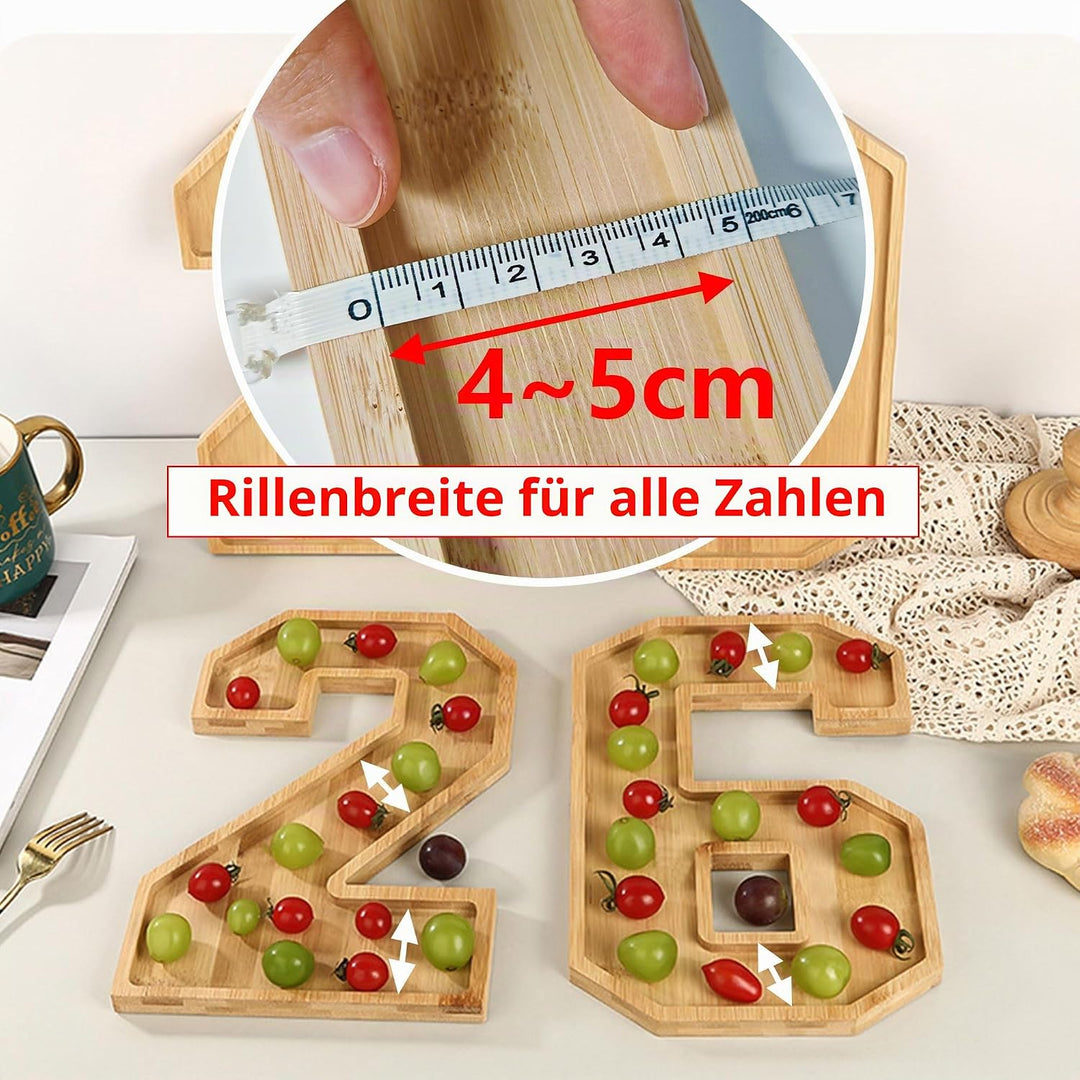 Befüllbare Charcuterie-Brettbox mit Grossen Zahlen Charcuterie Serviertablett aus Holz mit Zahlen Wu