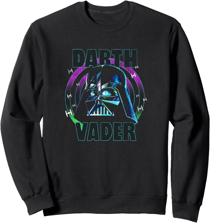 Star Wars Neon Darth Vadar Helmet Space Ships Sweatshirt