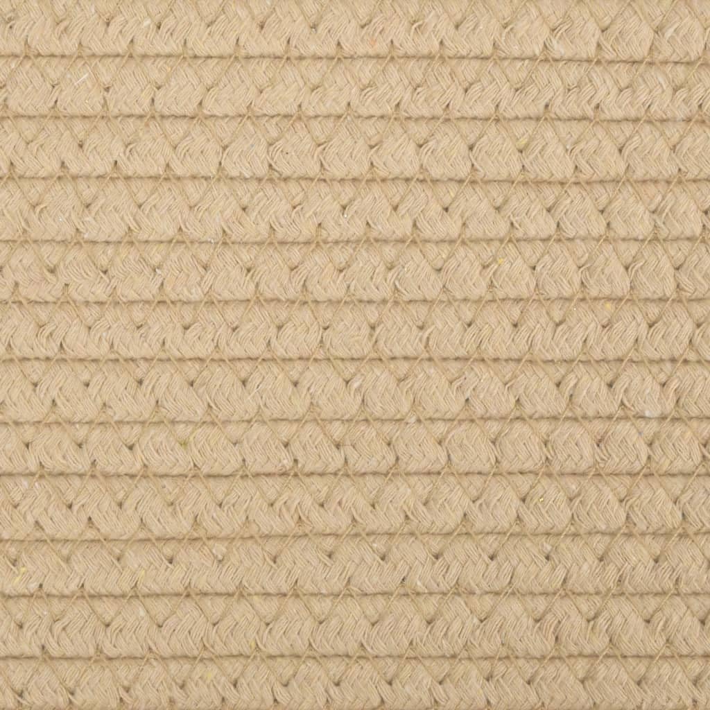 2er Set Aufbewahrungskörbe Beige Weiss, Faltbare Baumwollkörbe für Kinderzimmer, Spielzeugkorb Ø28x2