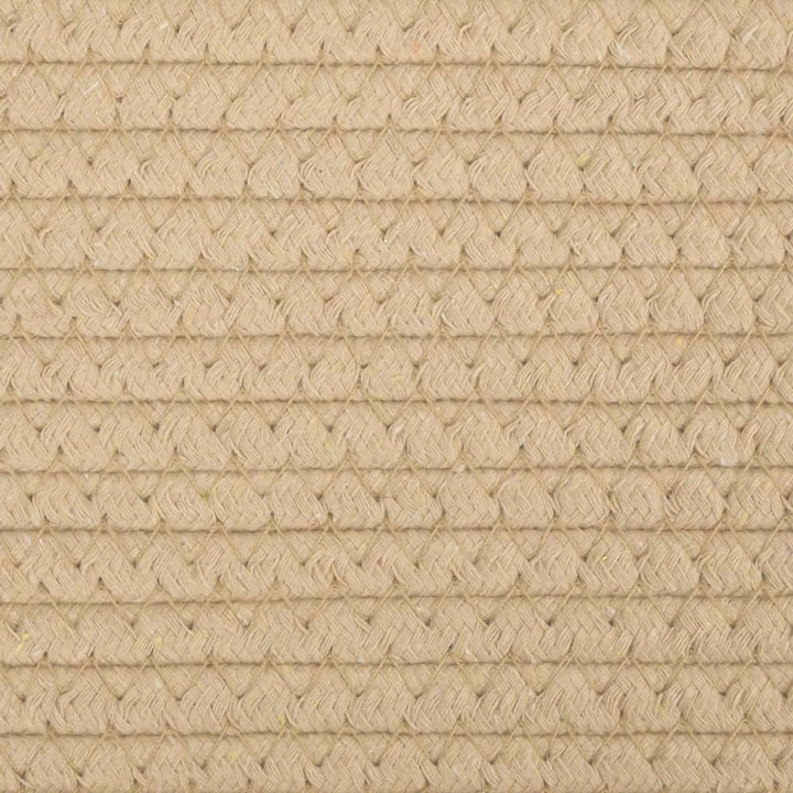 2er Set Aufbewahrungskörbe Beige Weiss, Faltbare Baumwollkörbe für Kinderzimmer, Spielzeugkorb Ø28x2