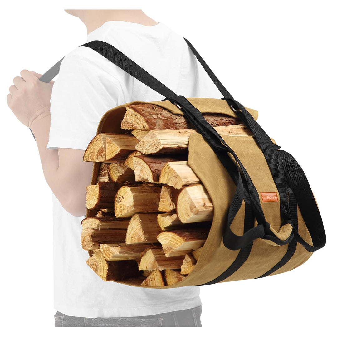 Feuerholz-Trage-Rucksack, CYUREAY wasserabweisende Feuerholz-Tasche, stabile Holzklotz-Tragetasche m